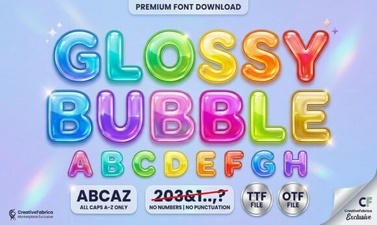 Glossy Bubble Font for Fun and Creative Designs
