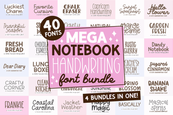 Mega Notebook Handwriting Bundle Font – Script Font Collection